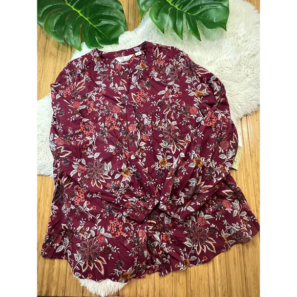 caffe marrakech notched printed blouse size small - Picture 3 of 8